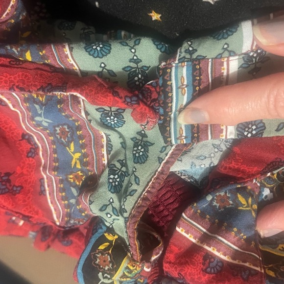 Band of Gypsies Floral Maxi Dress Halter Neck Smocked Bohemian Size Large - Picture 10 of 13